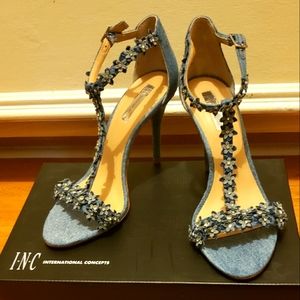 Beautiful Denim Stilettos in  size 10M  3 3/4 heel